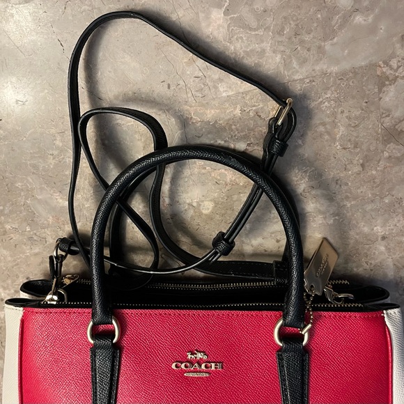 Coach Red, White and Black Satchel or Crossbody - Picture 7 of 14